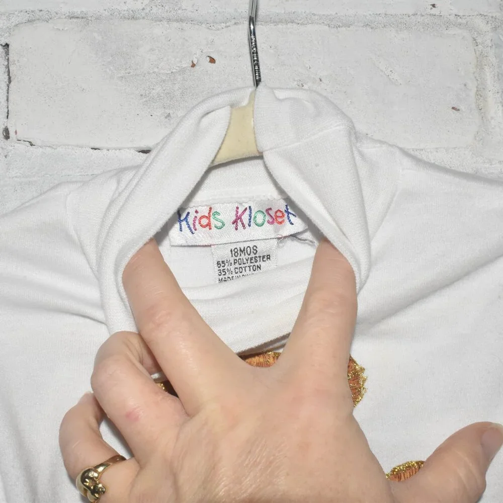 Vintage Holiday Glitter Teddy Bear Kids Closet Turtleneck Size 18 Months - Picture 5 of 6